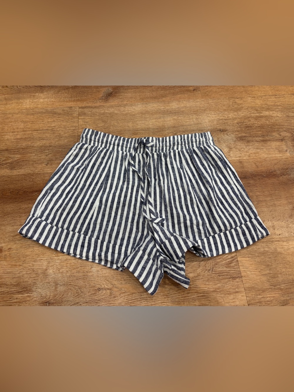 Universal Thread Navy & White Striped High Waist Shorts